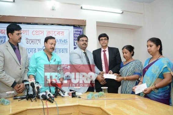 Financial aid to the family members of Tripura's killed journalists 